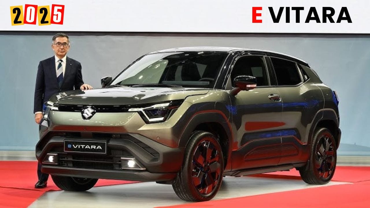 Maruti E Vitara एक स्टाइलिश और पावरफुल इलेक्ट्रिक SUV है, जो 500Km की लंबी रेंज और फास्ट चार्जिंग सपोर्ट के साथ आती है